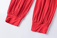 Vista 79 de Pantalones de algodón modal para mujer de AvaCostume, pantalones suaves para practicar yoga o deportes. Rojo vino