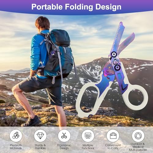 Image of 6-in-1 Heavy-Duty Emergency trauma shears|Folding Emergency Shears| | Multifunctional Life-Saving Tool|Suitable for Emergency Rescue|Outdoor Exploration|DIY Construction and Maintenance|