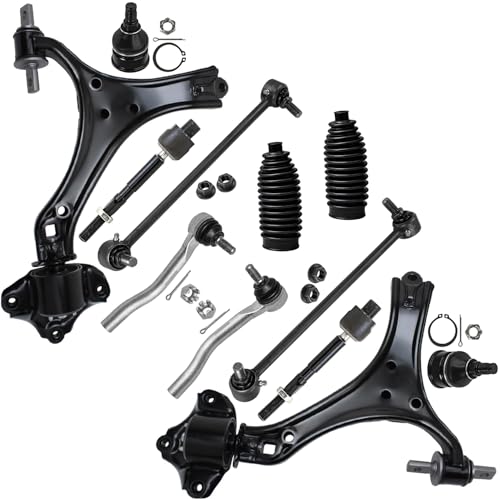 Image of Detroit Axle - 2.4L Front End Kit for 15-17 Acura TLX 13-17 Honda Accord | 2 Lower Control Arms 2 Lower Ball Joints 4 Outer Inner Tie Rods 2 Sway Bar Links 2 Boots 2016 Replacement -12pc Set