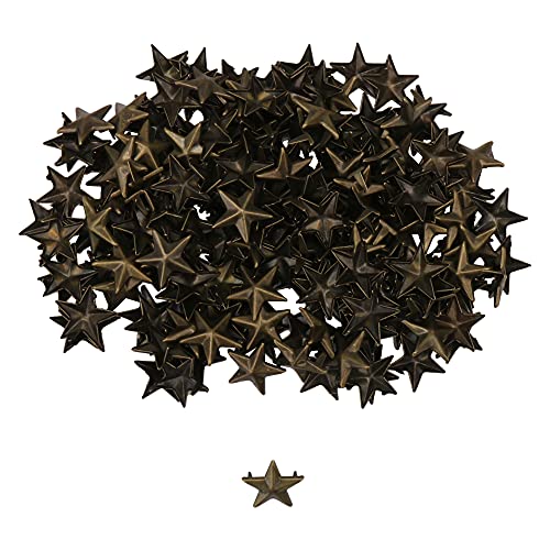 200 Pcs Metal Decorative Rivets Five-Pointed Star Rivet Tack 15Mm Bronze Color For Diy Leather-Craft #TOP23