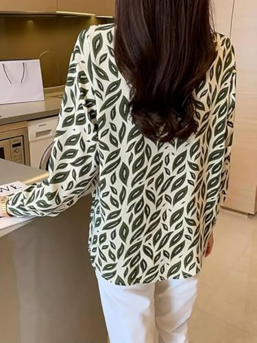 Image of Leriya Fashion Shirt for Women S-3XL | Abstract Printed Crepe Full Sleeve Shirt Collared Silhouette | Office Wear Tops for Women, Western Shirt for Women & Stylish Tops for Women Smart-Casual Styling