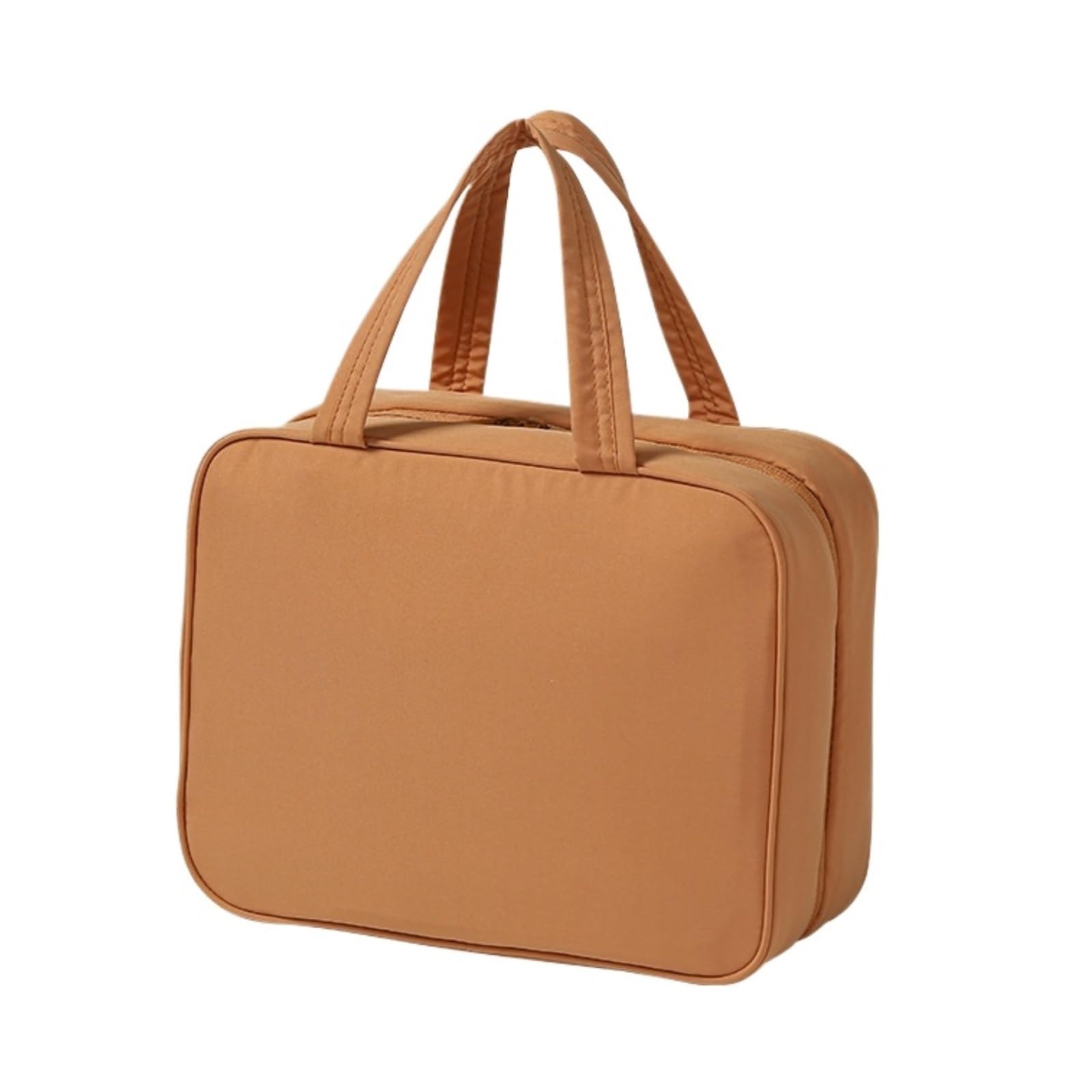 Hanging Cosmetic Bag For Women Portable Storage Makeup Organizer Large Capacity Travel Toiletry Bags(Caramel Brown)