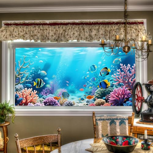 Vinilo decorativo HOMETITUTE Ocean Coral Reef 39.3×17.7 in miniatura 1