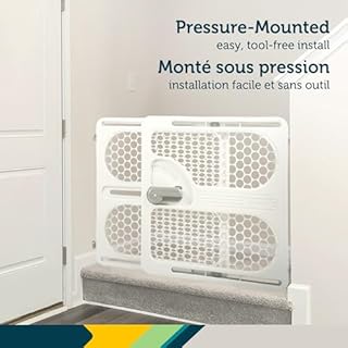 Safety 1st Pressure Mount Easy Fit Security Gate, Fits Spaces between 28" and 40", and 27" Tall, White