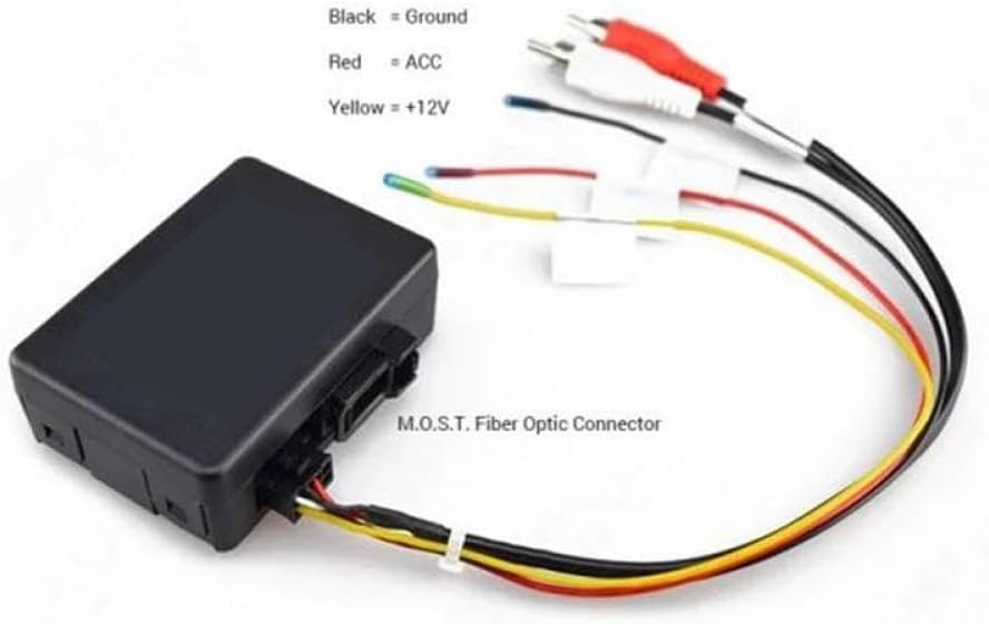 Car RCA Audio AUX Input to Optical Fiber Amplifier Decoder Converter Compatible with X1 1 Series 3 Series 5 Series E90 E91 E87 E70