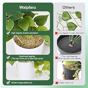 Waipfaru Faux Plants Indoor with Plastic Pots, Realistic Small Fake Plants, Fake Plants with Pothos, Fake Potted Plants, Artificial Plant for Home Shelf Bathroom Kitchen Office Indoor Outdoor Decor Waipfaru Faux Plants Indoor with Plastic Pots Realistic Small Fake Plants Fake Plants with Pothos Fake Potted Plants Artificial Plant for Home Shelf Bathroom Kitchen Office Indoor Outdoor Decor