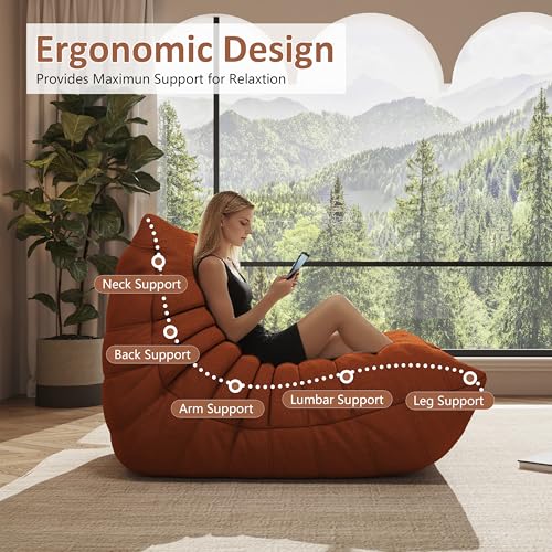 Image of Modular Sectional Sofa Couches L-Shape Couch 3 Seat Modular Sofa Memory Foam Sectional Couches for Living Room, (Orange, Loveseat)