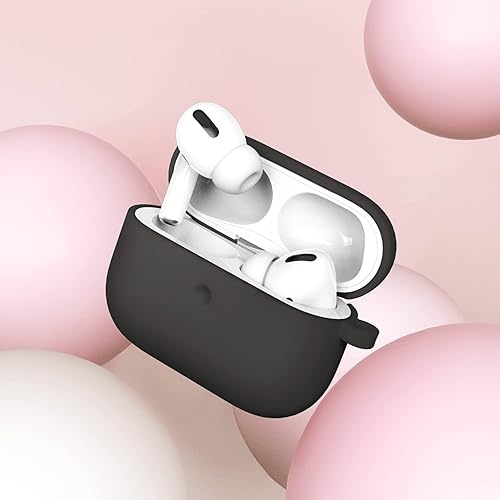 Miniatura 2 de TILLCASE Funda protectora de silicona para Airpods Pro con pompón en forma de bola soporta carga inalámbrica con llavero LED frontal visible (funda