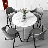 Materiale del piano del tavolo: realizzato in marmo naturale di alta qualità, questo tavolo offre una consistenza straordinaria e una superficie facile da pulire per una bellezza duratura. Gli angoli arrotondati sono progettati per ridurre le collisioni, promuovendo la sicurezza per la tua famiglia. Migliora la tua esperienza culinaria con questo pezzo elegante ma funzionale che completa qualsiasi arredamento. Perfetto per riunioni e uso quotidiano.
