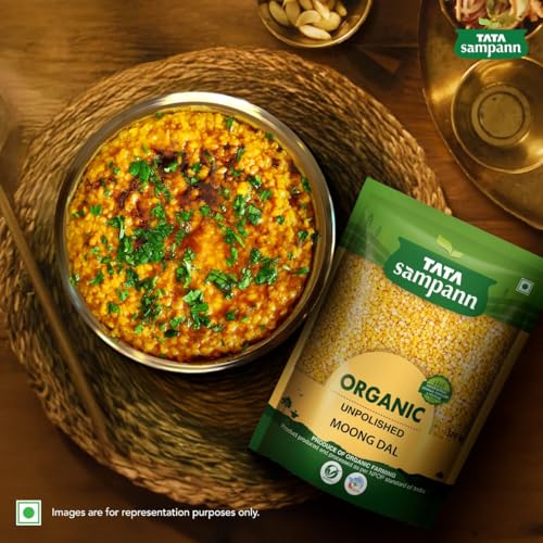 Image of Tata Sampann Organic Unpolished Moong Dal, 500g