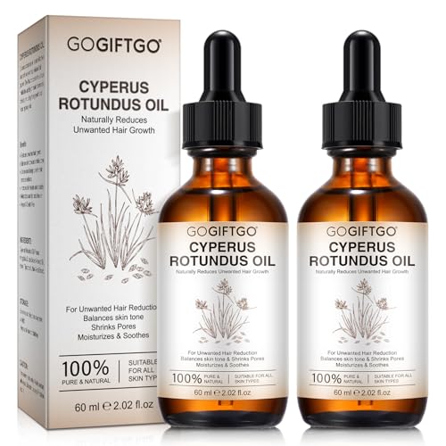 Image of GOGIFTGO Cyperus Rotundus Oil,Cyprus Rotundus Oil for Hair Removal,Cyperus Oi-l Natural, Soothing and Gentle,Reducing Body Hair Growth,Smooth Skin & Hair Removal,60ml (2pcs)