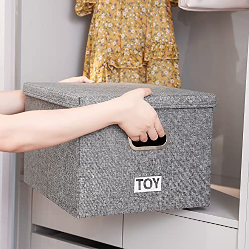 Atbay File Storage Box Collapsible Large Capacity Office File Organizer For Letter/Legal Size Hanging File Folder Box, Gray 1Pack #TOP2