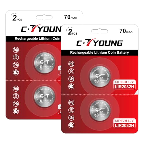 CTYOUNG Baterías recargables LIR2032H 3.7V 4 unidades