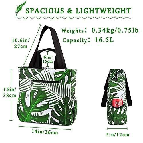 VASCHY Beach Tote Bag for Women, Lightweight Water Resistant Fold-able Large Pool Tote Bag w Zipper for Vocation - Image 4