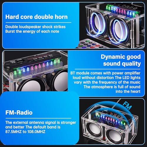 Image of Diymore DIY Bluetooth Speaker Kit Radio Soldering Practice Kit,Dual Speakers & Remote Control,for TF /AUX /Bluetooth /USB Support,for Home and School Education Gifts for Women Men Mom Kids