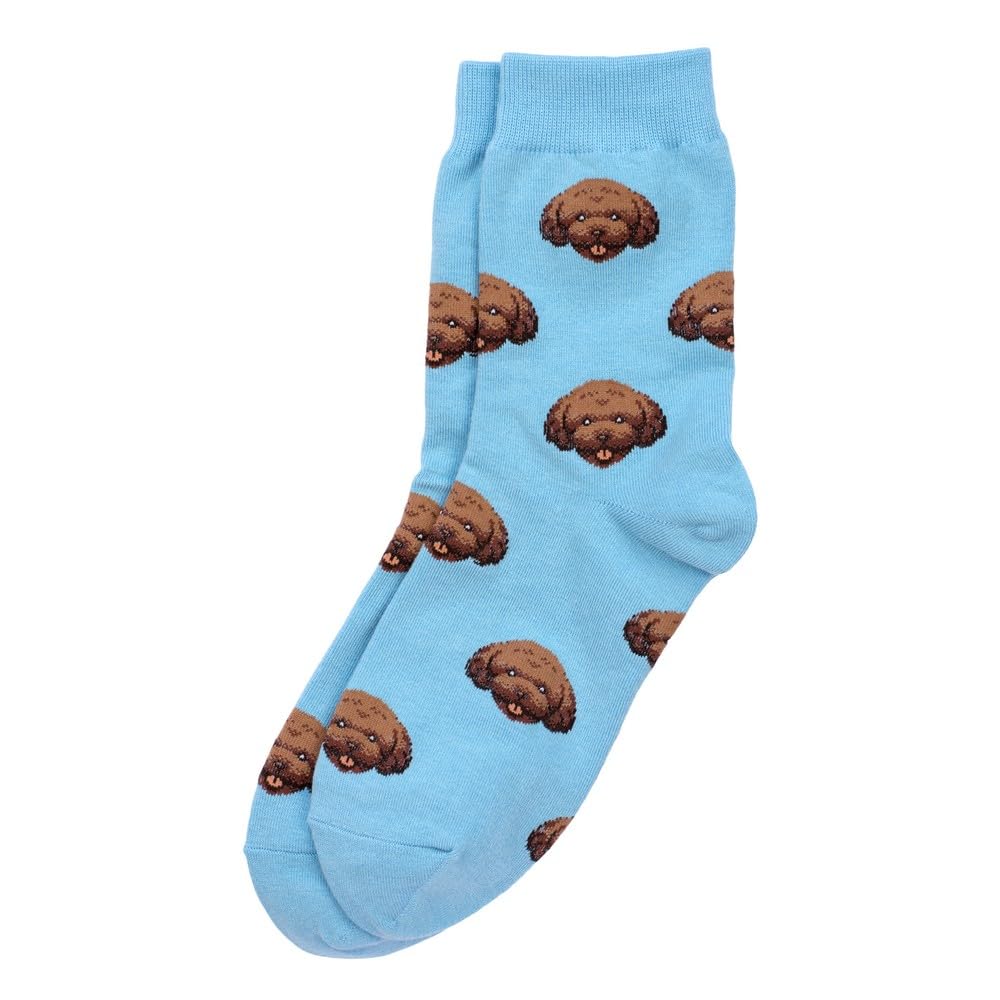 Joe Cool Unisex Blue Women’s Novelty Dog Socks – Labradoodle Patterned Cotton & Spandex Socks, Cute Animal Lover Gift, One Size (Uk 4-7, Eu 37-40)