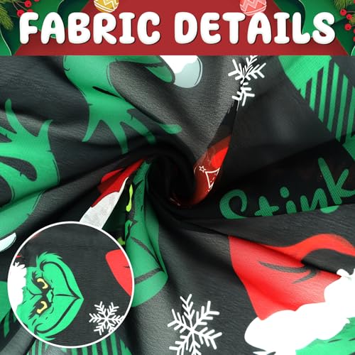 2 Pieves Christmas Theme Lightweight Scarf Xmas Elf Pattern Neck Scarf for Holiday Winter Gift2