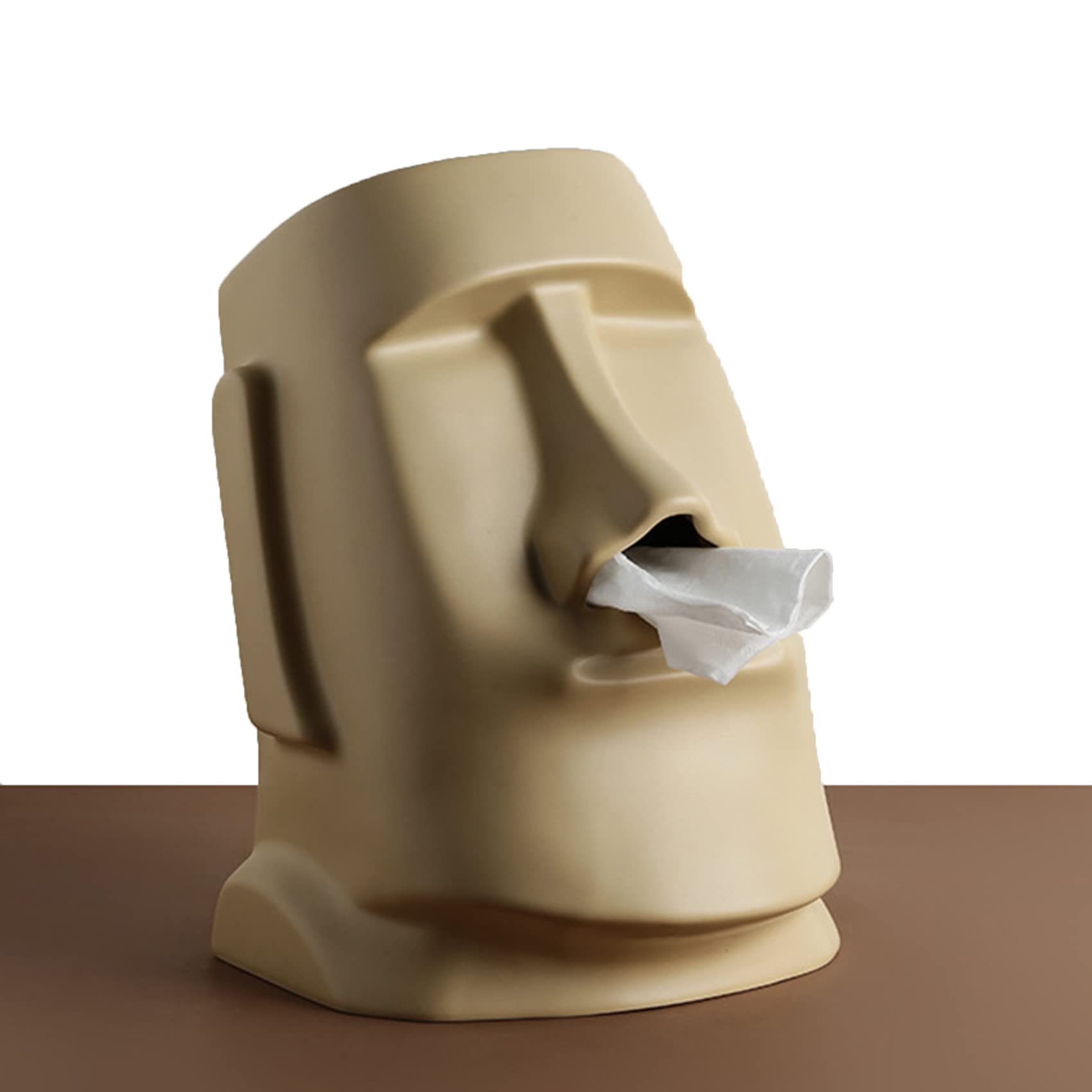 Amazon｜ティッシュケース ティッシュスタンド モアイ像 陶器 創造性