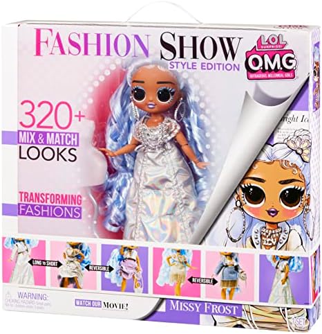 LOL Surprise OMG Fashion Show Style Edition Dolls - Missy Frost - 10"/25 cm Doll with 320+ Fashion Looks - Includes Transforming Outfits, Accessories and More - Collectable - For Kids Ages 4+