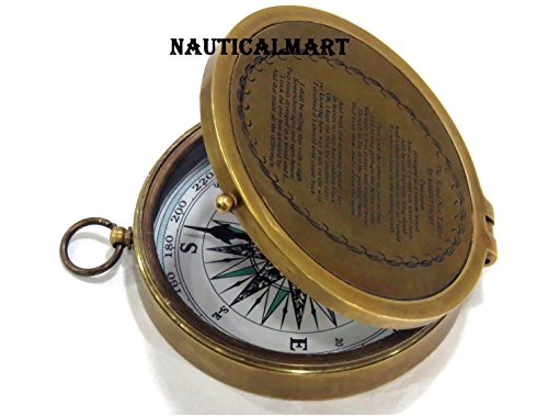 Brújula de bolsillo NauticalMart de latón con estuche de cuero miniatura 4