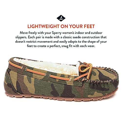 Sperry Women's Junior Trapper Lace-Up Slippers, Camo Print, 6 M US3