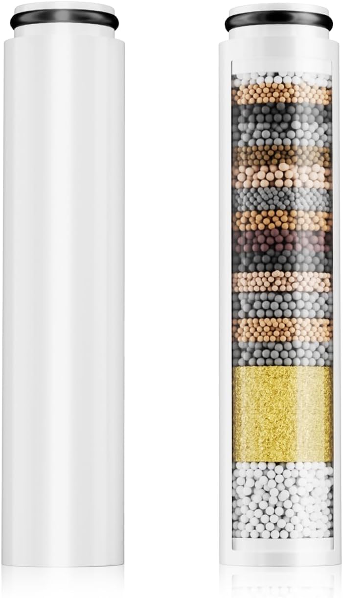 Cobbe Filtro per Soffione Doccia con ASIN B0CSYYD9HD, B0CXP5WM77, B0CXP12QDQ, Filtro di Ricambio 20 Strati per Acqua Dura, Pulizia e Rimozione di Cloro e Sostanze Nocive