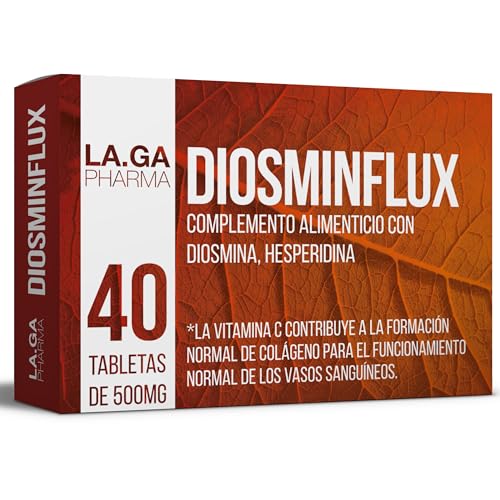 Diosmina y Hesperidina 500mg, Complemento para la Microcirculación. Para Varices, Piernas Hinchadas, Hemorroides y Capilares Rotos. Con Diosmina, Rusco, Arándano, Vid Roja, Flavonoides. 40 Comprimidos