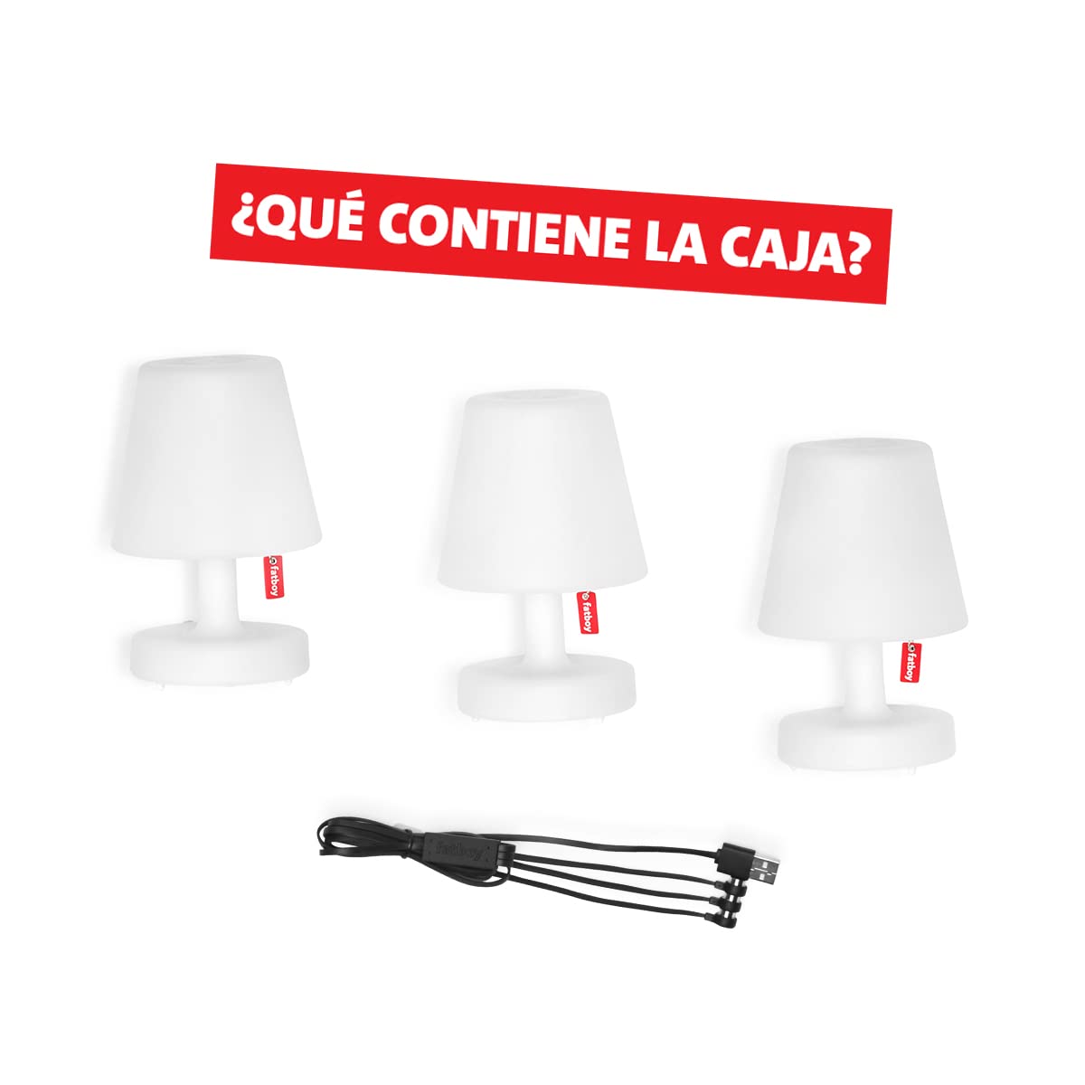 Fatboy® Edison the Mini | Lámpara de mesa blanca pequeña | Mini bombillas LED recargables | Juego de lámparas de mesa para interior y exterior |