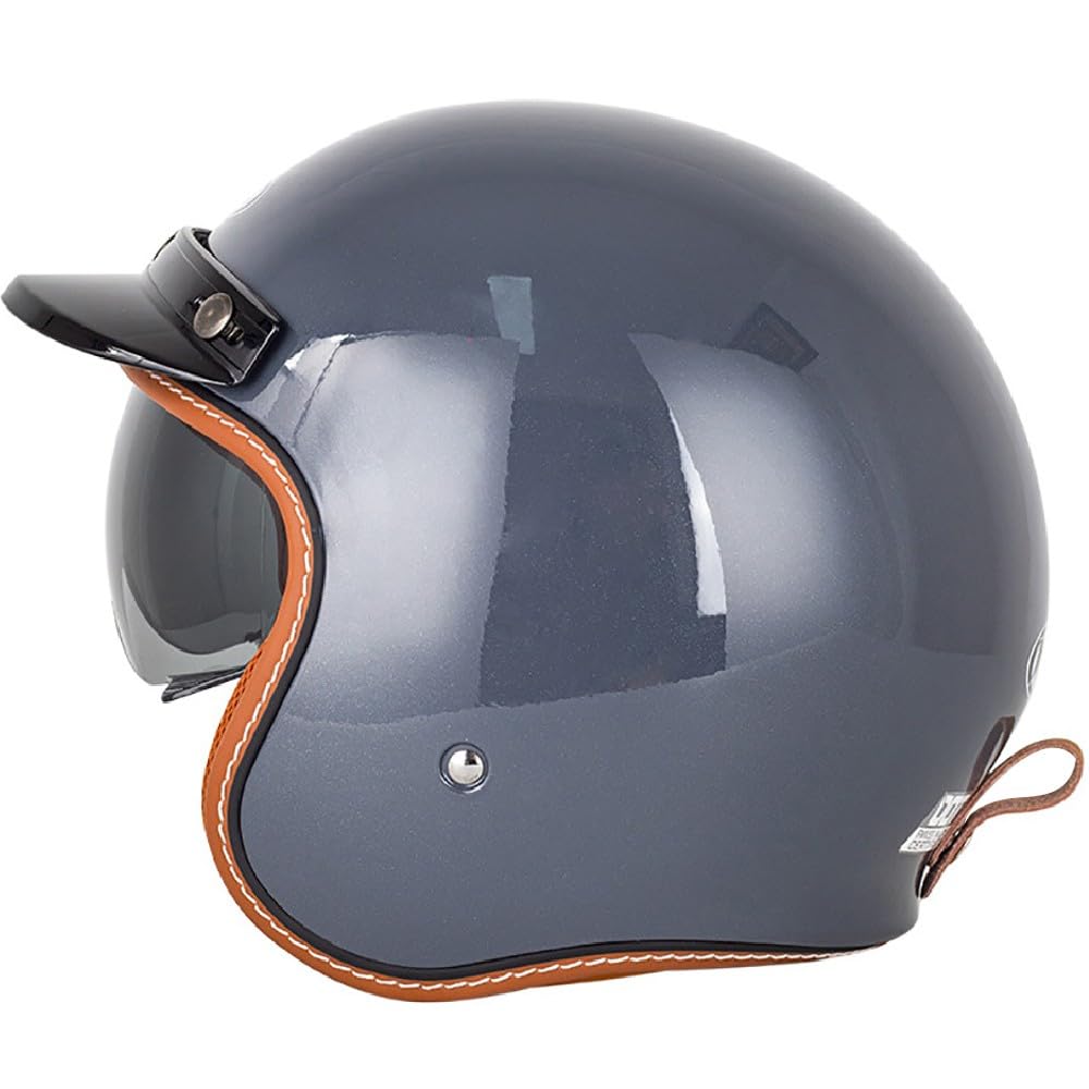 Wzggteam I Open Face Low Profile Helmet, Motorcycle Helmet With Nner Sun Visor, Open Face Jet Motorbike Helmets For Adult - Motorbike Rider Road Legal Ece22.05 Approved