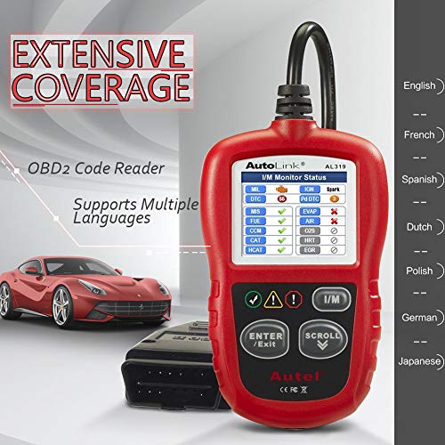 image for Autel Autolink AL319 Car OBD2 Scanner Code Reader Engine Fault Code Re