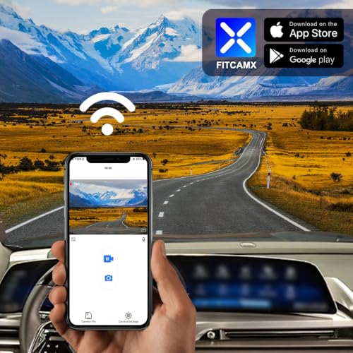 Dashcam frontal y trasera Fitcamx 4K con WiFi y sensor G para Cadillac Vistiq 5