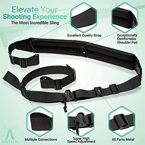 2 Point Rifle Sling Reliable And Versatile. Rifle Strap W/ Excellent Functionality. Almost Indestructible Gun Strap. Two Point Shotgun Sling W/ Combat And Hunting Applications + Bandana And 2 Ebooks #TOP2