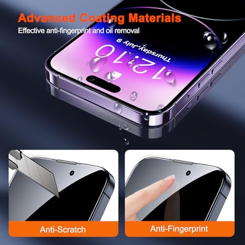 SIBEITU 2-Pack for iPhone 14 Pro Max Screen Protector, [Auto Alignment Kit] 6.7 Inch HD Clear Tempered Glass Film, Case Friendly Anti Scratch, 9H Hardness Auto Dust Removal Installation Protector