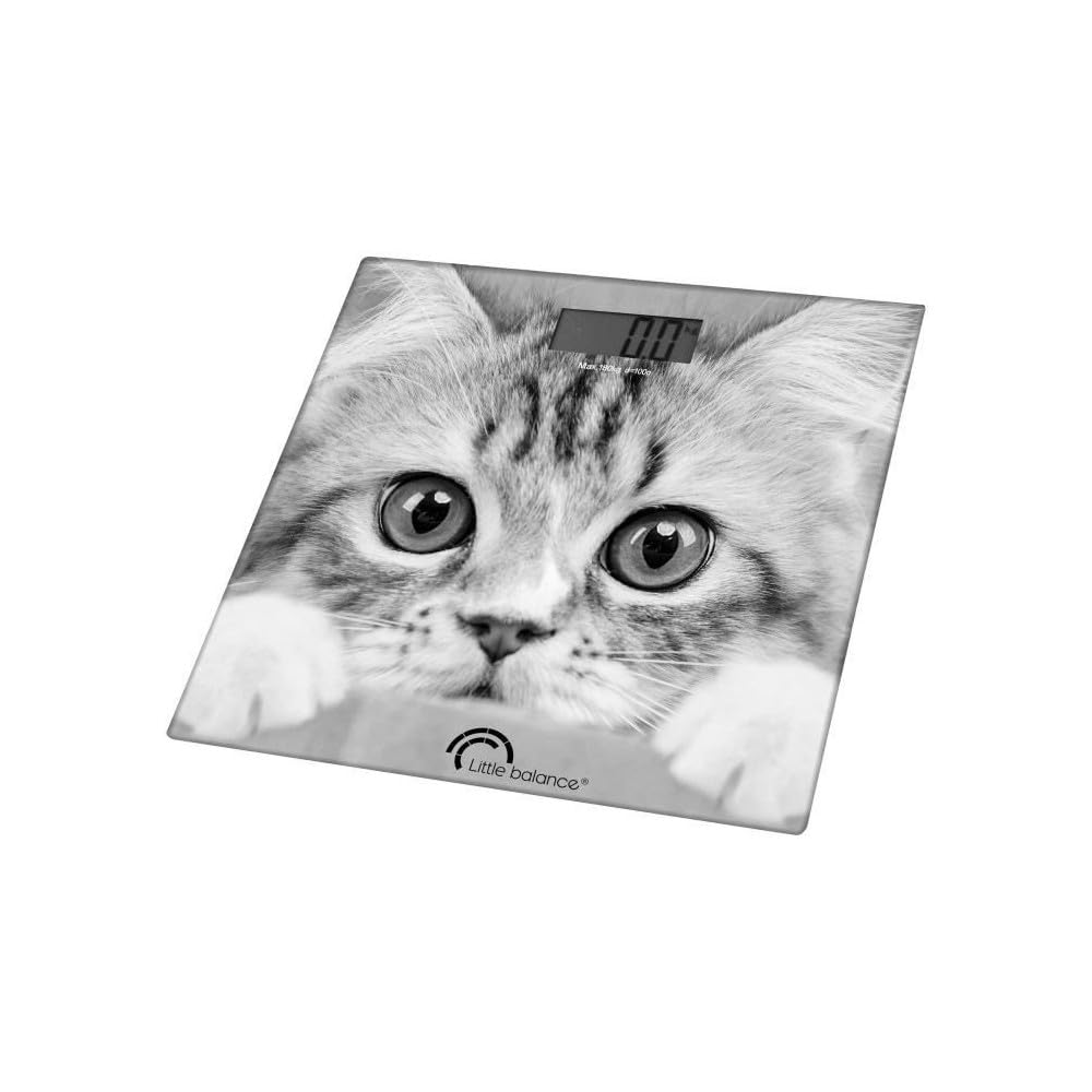 LITTLE BALANCE 8335, Elektronische Personenwaage, Design "The Cat", 180 kg / 100 g