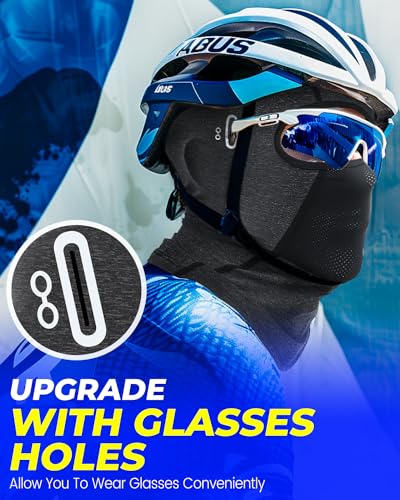 Image of Balaclava Face Mask with Glasses Holes for Men Women Summer Cooling Shiesty Mask Sun UV Protection for Motorcycle Work Ski