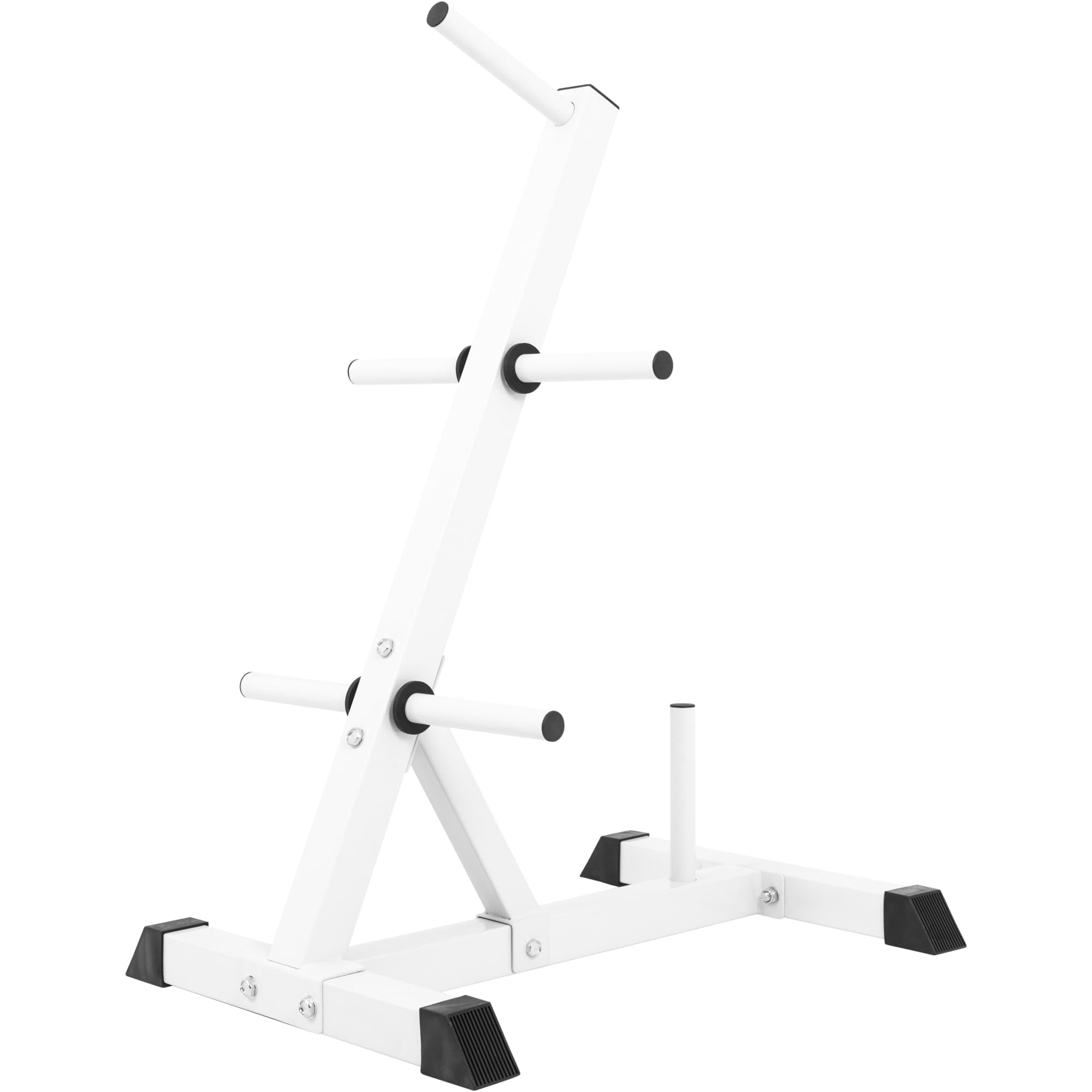 GORILLA SPORTS® Porta Pesi - 6 Aste, con/senza Dischi Set 77,5kg, Ø 30 mm, Carico Massimo 200 kg, Acciaio, Nero o Bianco - Rastrelliera Pesi, Supporto per Piastre, Albero, Rack, Fitness, per Palestra