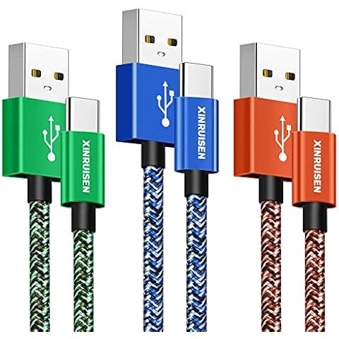 XINRUISEN 3Pack USB C Cable 1M Type C Phone Charger Fast Charging Cord Lead for Samsung Galaxy Z Fold4 Flip4 S22 Ultra S21 FE A11 A20e A21s A51 A70, Xiaomi, Oppo, Huawei, Switch, Sony Xperia, iPad Cover