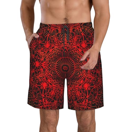 Maillot surf géométrique sacré rouge et noir style traditionnel folk