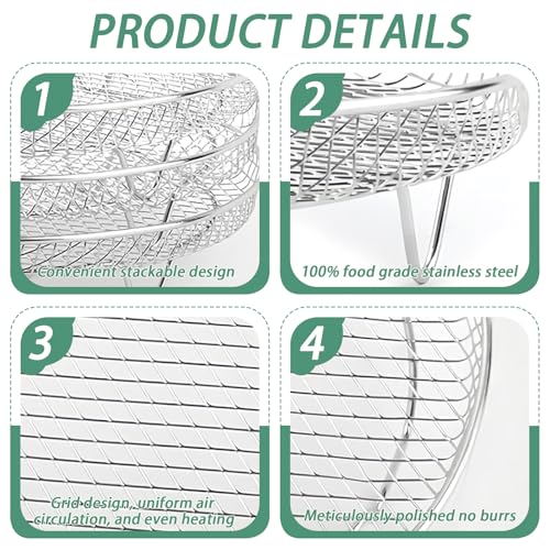 3 Grilles empilables en inox pour Air Fryer