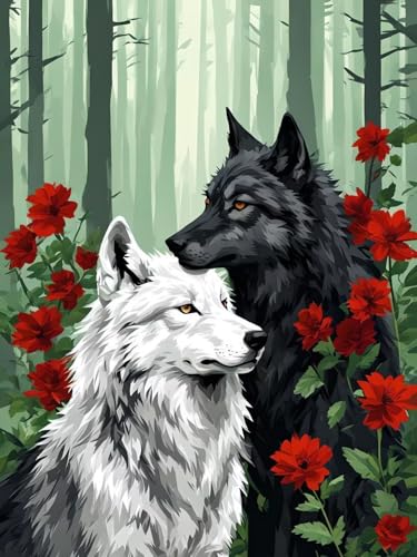 Broderie diamant loup 5D pour décor intérieur automne chaleureux