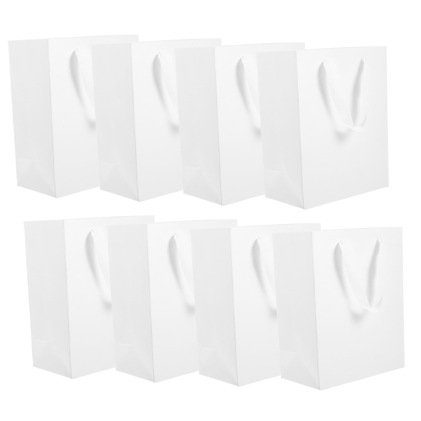 HOLIDYOYO Present Bags with Handles 10pcs White Paper Bags for Shopping Party Favor Candy Packaging