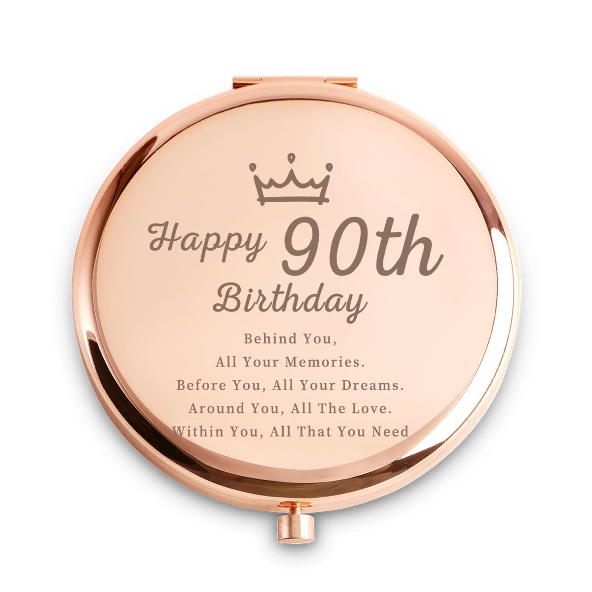 Daricano 90th Birthday Gifts for Women, Birthday Gifts for 90 Year Old, Happy Birthday Compact Mirror for Her Aunt Nana Grandma Mom Wife Sister