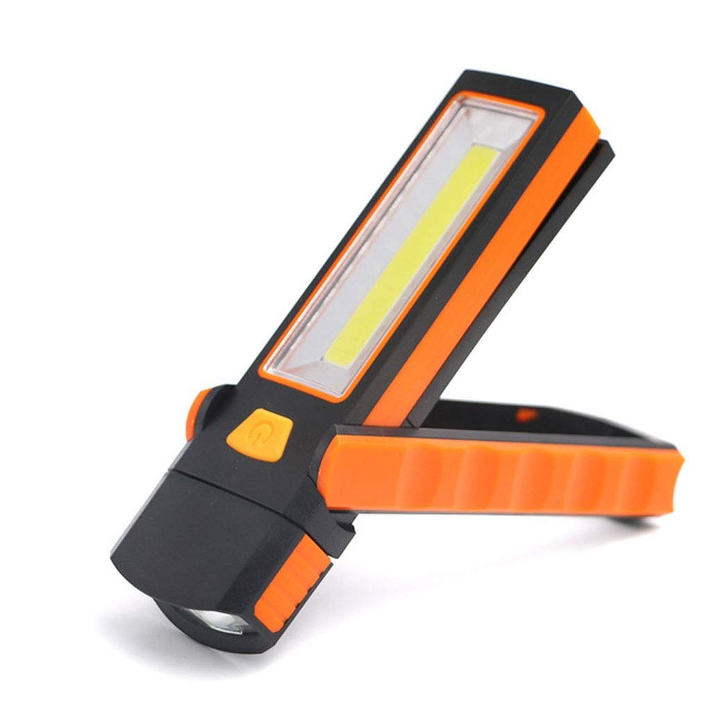 Tragbare COB LED Arbeitsleuchte Inspektionslampe Magnetische Taschenlampe Klapphaken Handwerkzeug für Garage Outdoor Camping Sport (A)