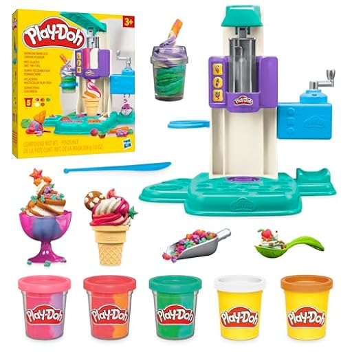Play-Doh Hasbro Heladería Multicolor, Juego de Comida, 5 Botes de Plastilina de Colores, Manualidades para Niños y Niñas a Partir de 3 Años, Juguete Creativo, Moldes de Helado | Ya disponible en tu tienda friki favorita! En mundofriki.es!