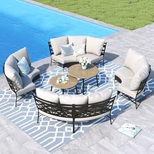 Mfstudiopatiofurnitureset8seatshalfmooncurvedoutdoorsectionalsofaconversationsetwovenrattanpatiocouchwith2woodlikeroundcoffeetable Urban Country Home Decor Mfstudio patio furniture set 8 seats half moon curved outdoor sectional sofa conversation set woven rattan patio couch with 2 wood like round coffee table urban country home decor