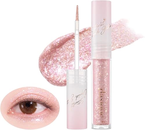 dasique Starlit Jewel - Brillo líquido (06 cristal rosa) Sombra de purpurina parpadeante Larga duración Acabado brillante multidimensional