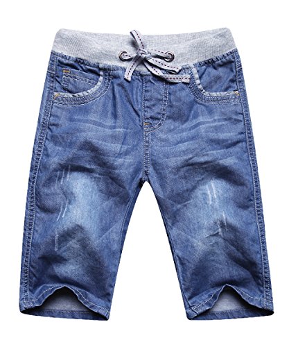 Echinodon Jungen Jeans Shorts 1/2 Kurze Hose Kinder Sommer Jeanshose Weich/Dünn/Atmungsaktiv (164/13-14 Jahre, B)