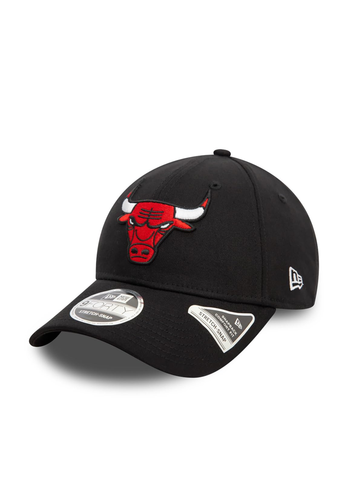 New Era Adult's Stretch Snap NBA Chicago Bulls Baseball Cap Hat Black