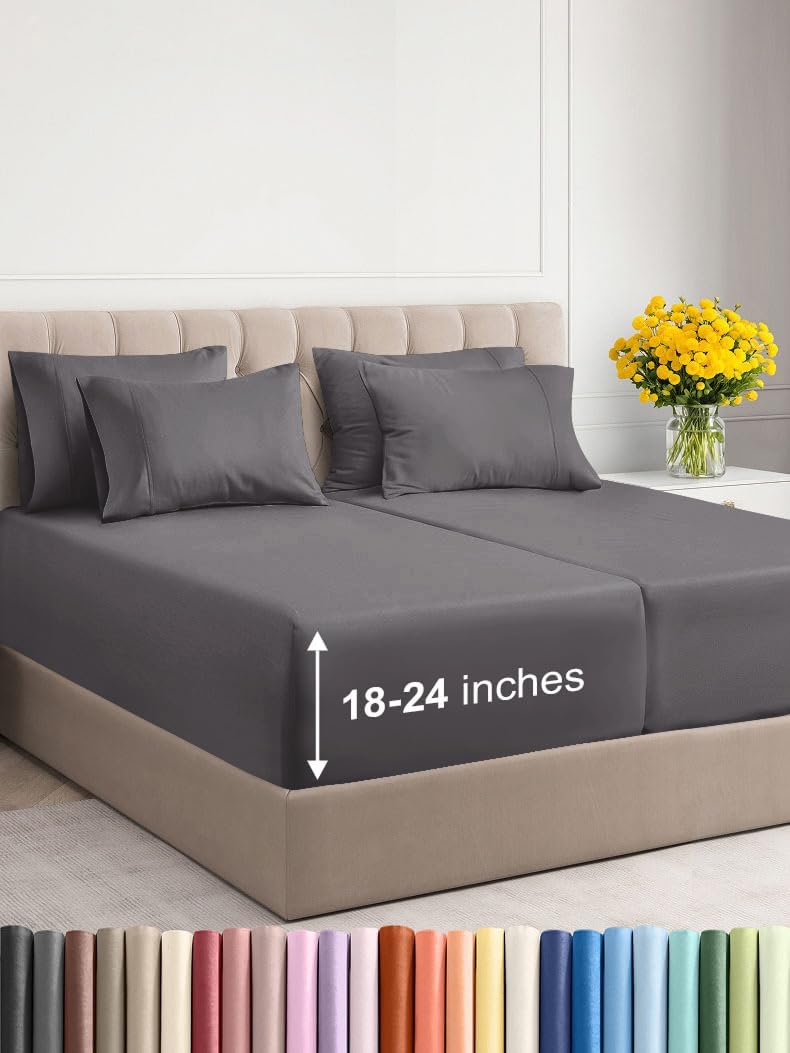 Extra Deep Split King Sheet Set with Extra Deep Pockets
