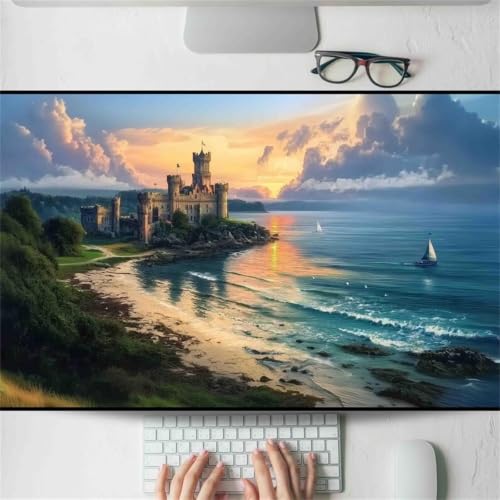 Tapis de souris de jeu XXL à base caoutchouc antidérapante et bords cousus